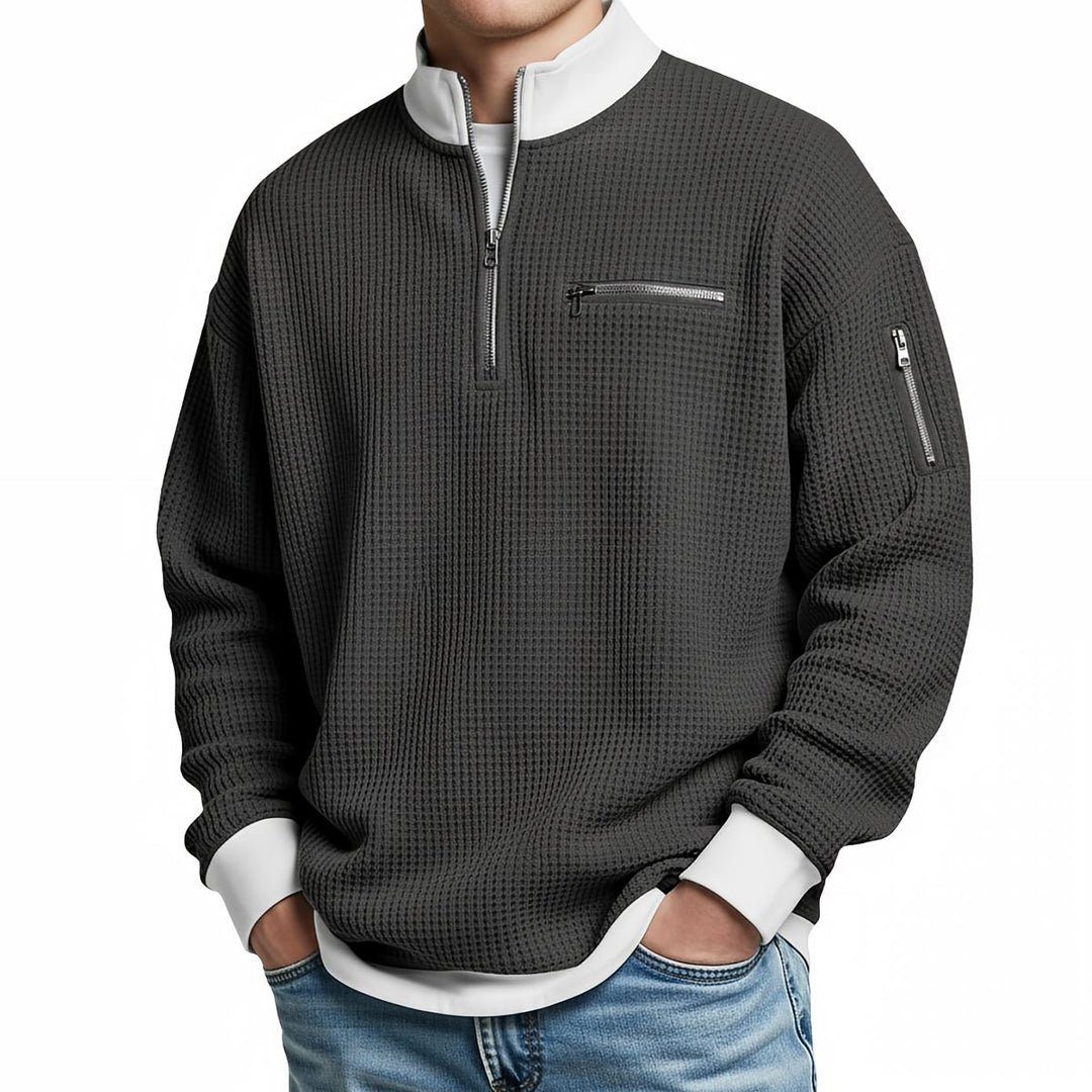 Peldon - Waffelstrick-Quarter-Zip-Pullover