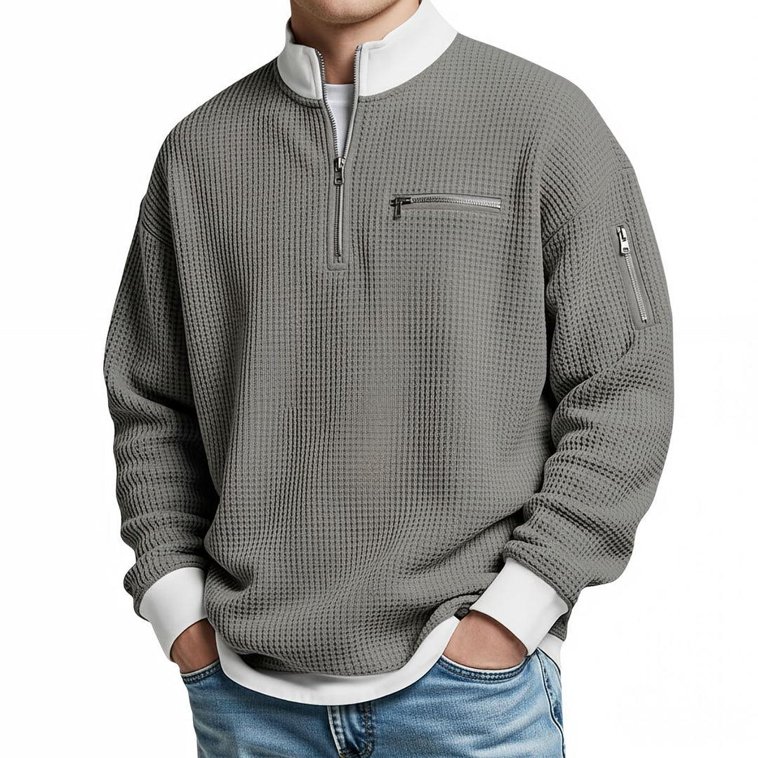 Peldon - Waffelstrick-Quarter-Zip-Pullover
