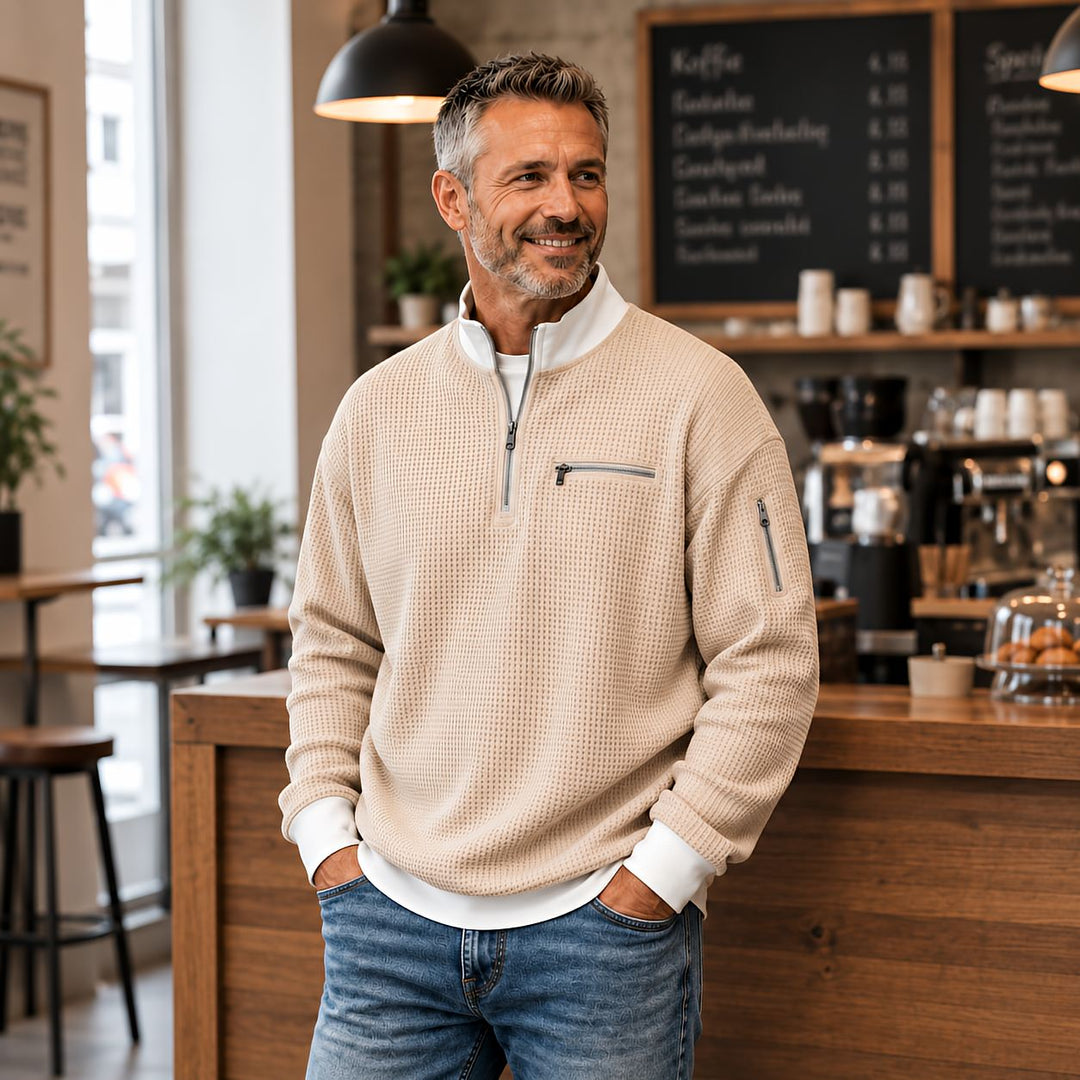Peldon - Waffelstrick-Quarter-Zip-Pullover