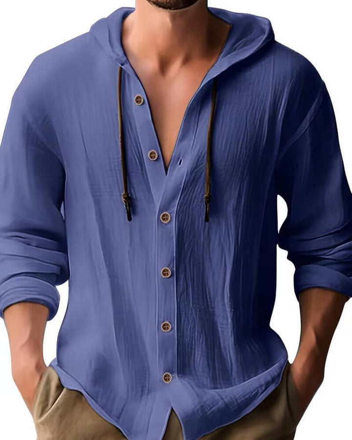 Fraser - ultrasoftes Henley-T-Shirt mit Kapuze
