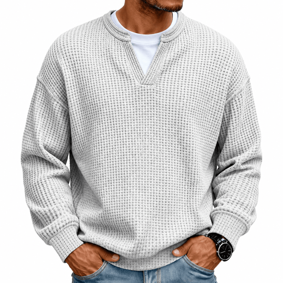 Arwel - Strukturierter Waffelstrick-Pullover