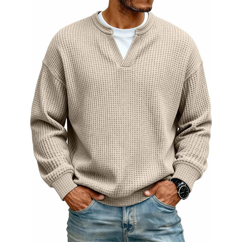 Arwel - Strukturierter Waffelstrick-Pullover