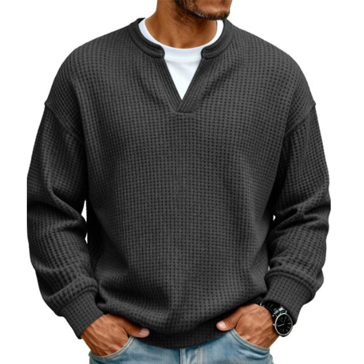 Arwel - Strukturierter Waffelstrick-Pullover