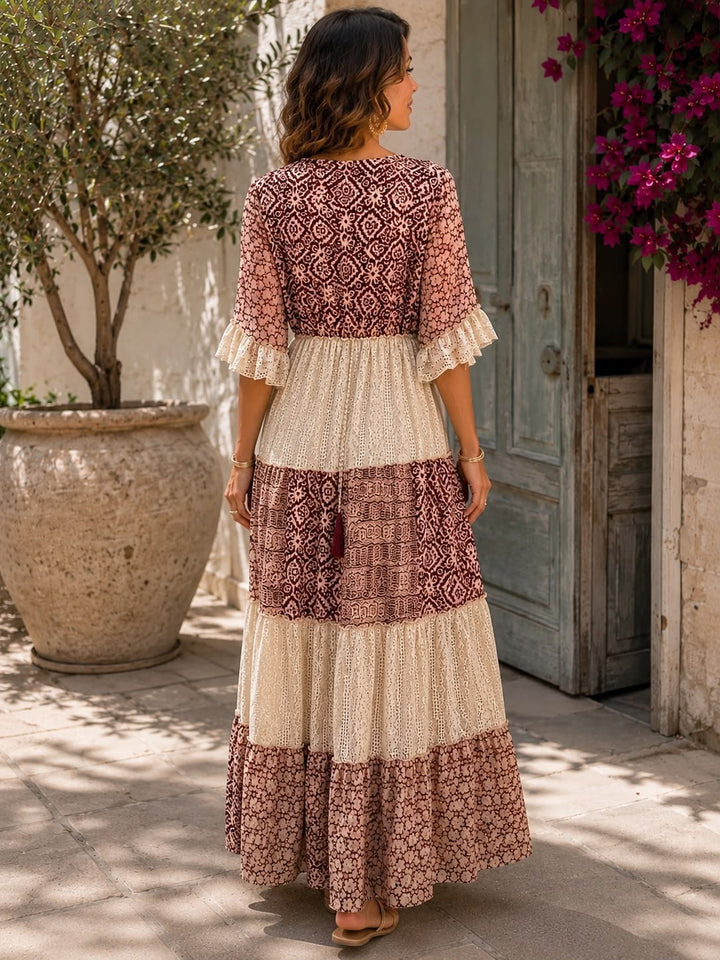 Faustine - Weichgriffiges Spitzen-Maxikleid