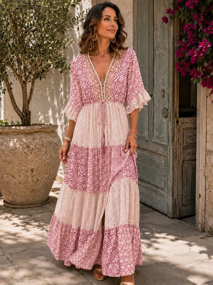 Faustine - Weichgriffiges Spitzen-Maxikleid