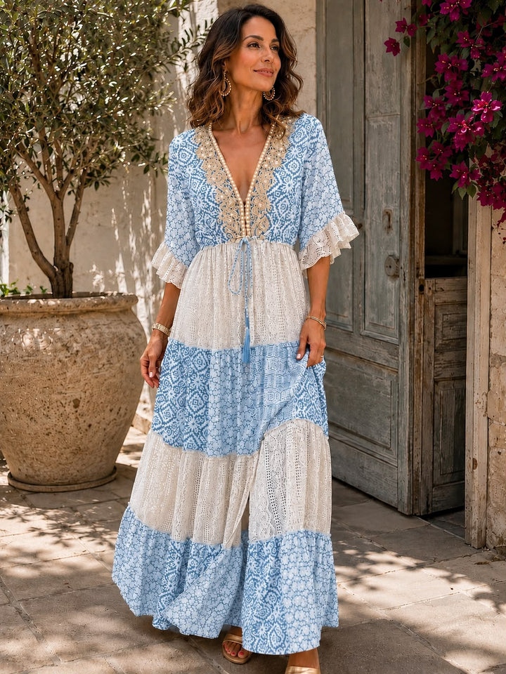 Faustine - Weichgriffiges Spitzen-Maxikleid