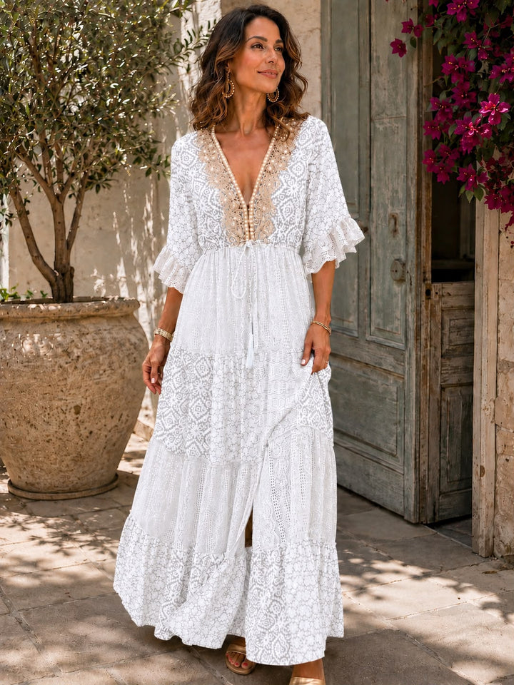 Faustine - Weichgriffiges Spitzen-Maxikleid