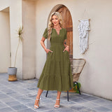 Astrelle - Strukturiertes, stufiges Maxikleid