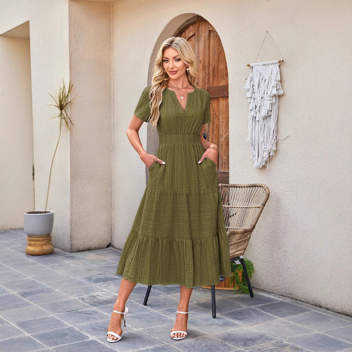 Astrelle - Strukturiertes, stufiges Maxikleid