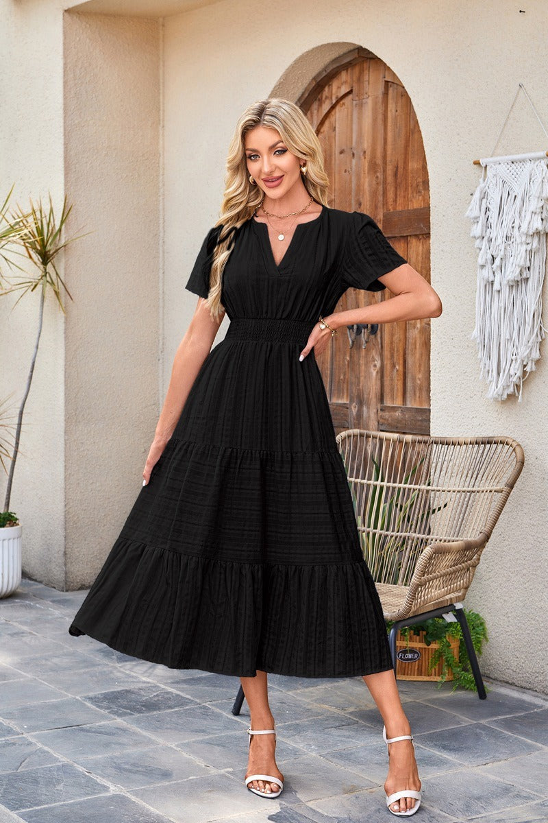 Astrelle - Strukturiertes, stufiges Maxikleid