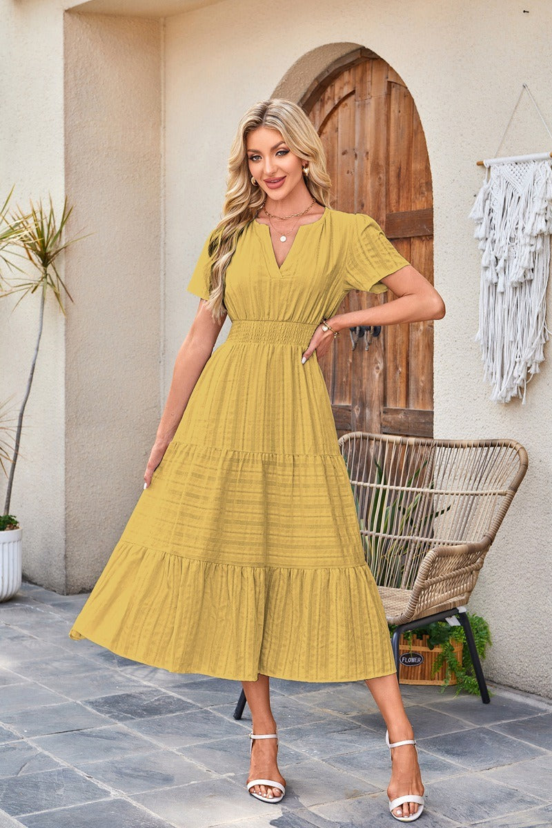 Astrelle - Strukturiertes, stufiges Maxikleid