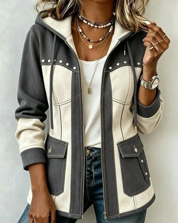 Keeley - Kapuzenjacke mit Kontrasteinsätzen
