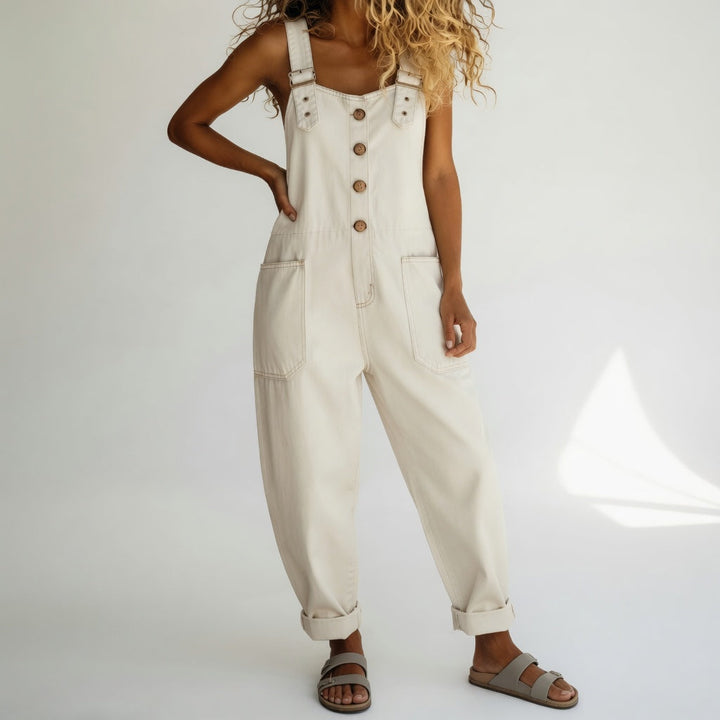 Opaline - Jeans-Latzhose mit Knopfleiste