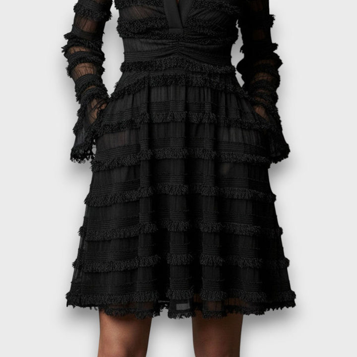 Zayenna - Strukturiertes Fransenkleid