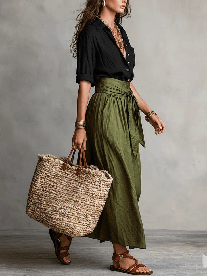 Odelia - Luxuriöses Boho-Set aus Top und Midirock