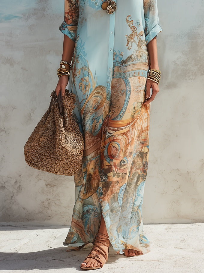 Amorette - Luftiges Maxi-Hemdblusenkleid