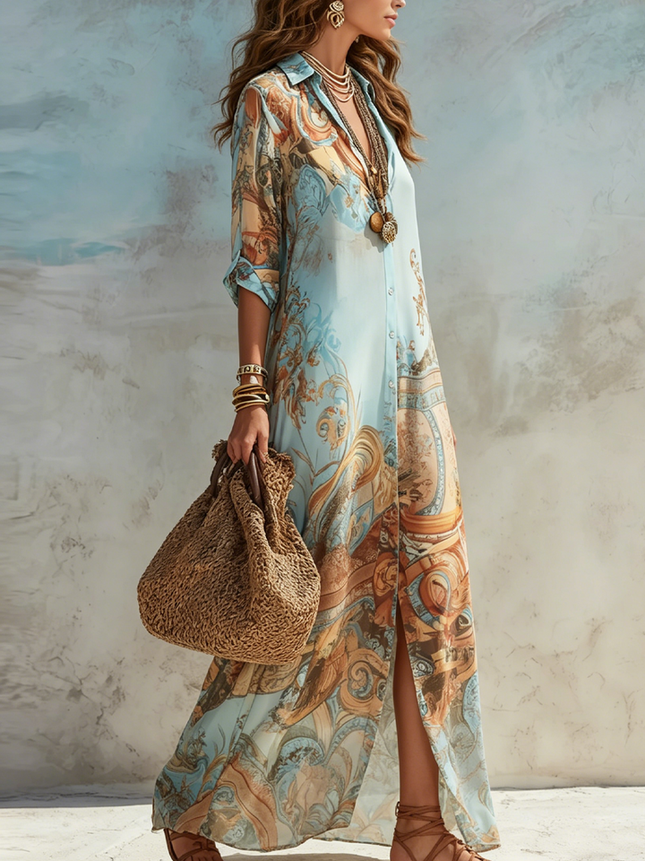 Amorette - Luftiges Maxi-Hemdblusenkleid