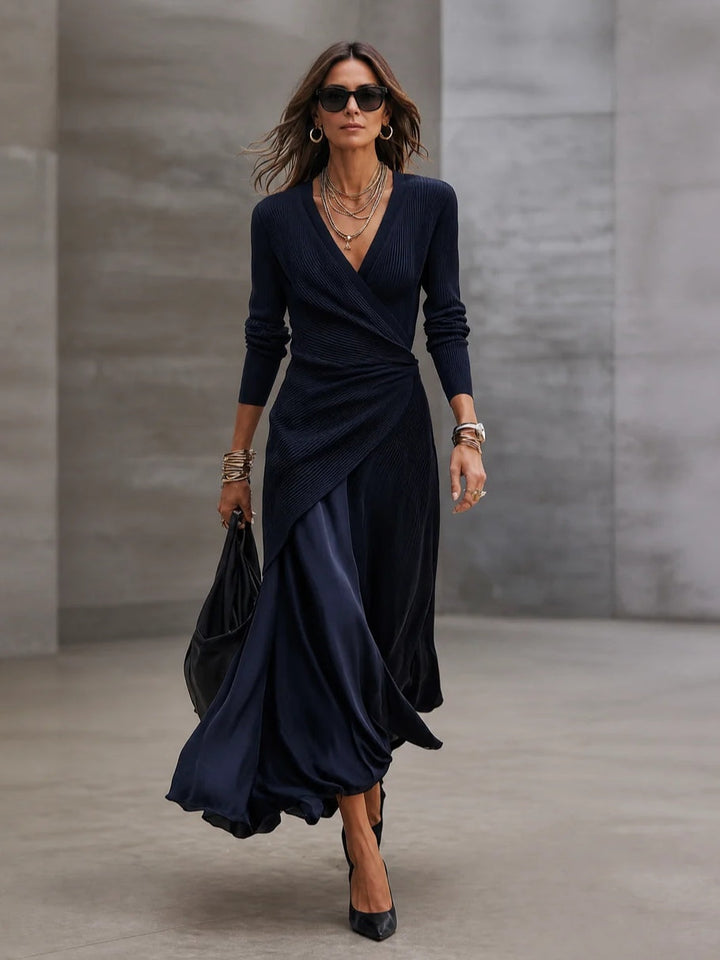 Etta - Strukturiertes Maxi-Wickelkleid