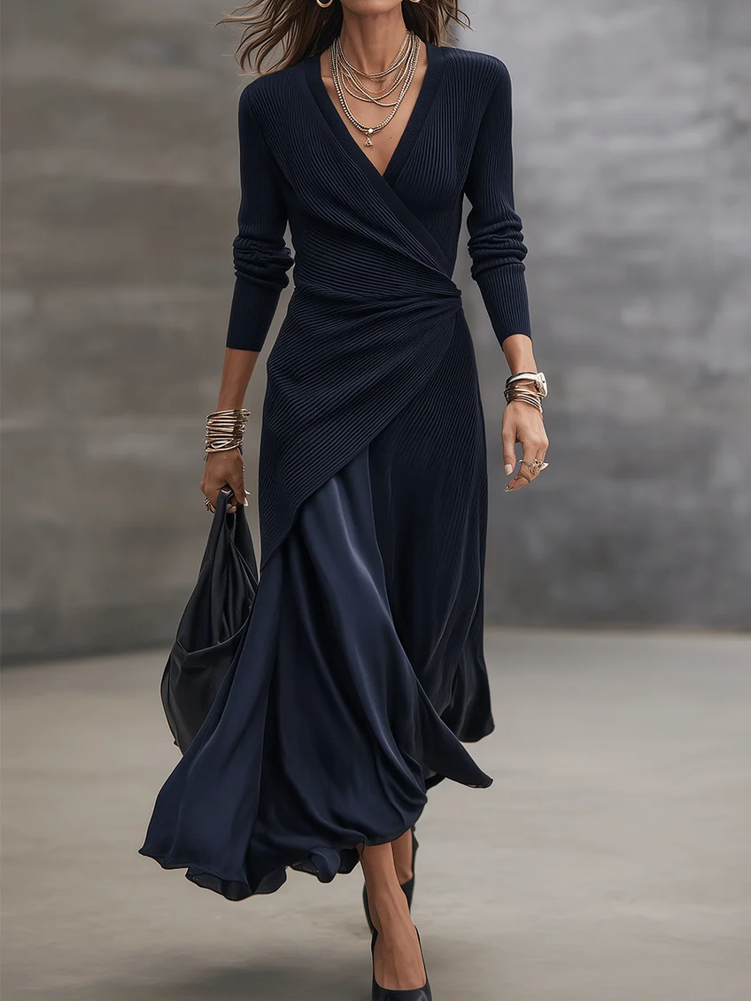 Etta - Strukturiertes Maxi-Wickelkleid