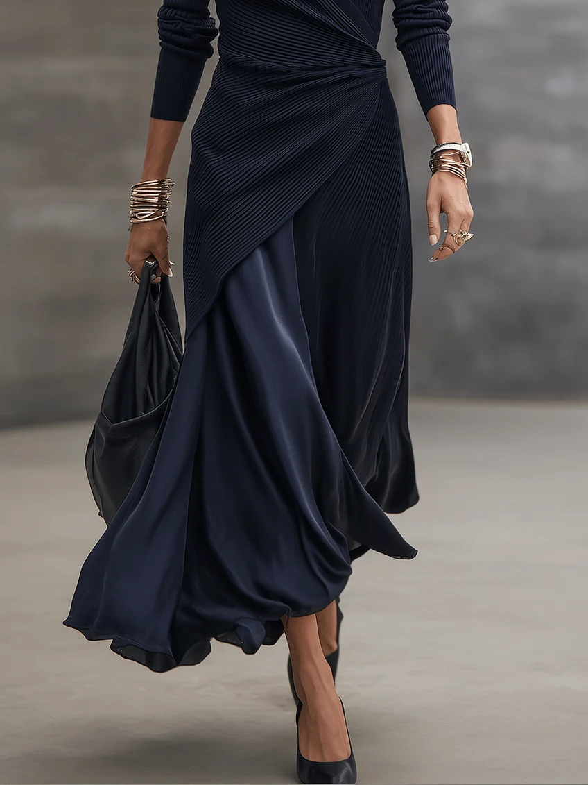 Etta - Strukturiertes Maxi-Wickelkleid