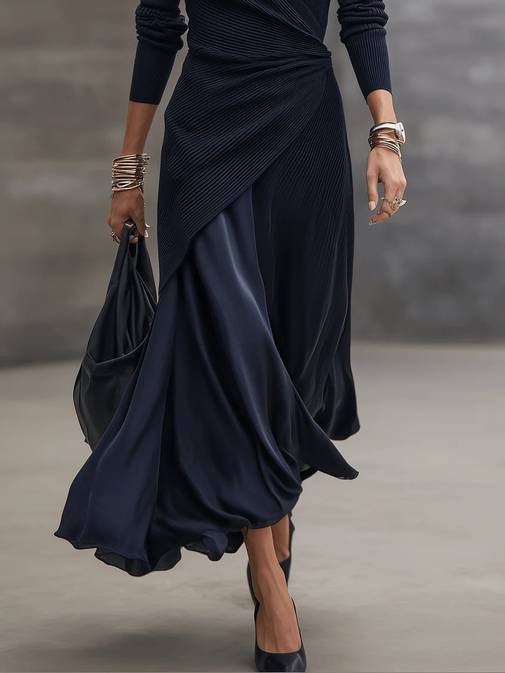 Etta - Strukturiertes Maxi-Wickelkleid