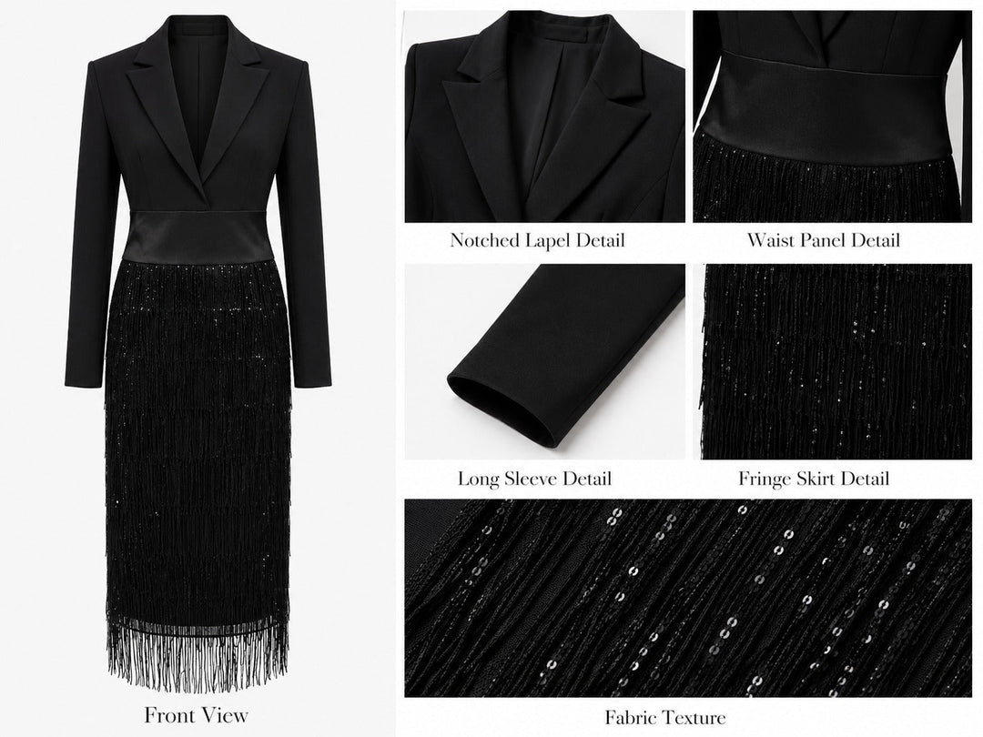 Binae - Paillettenbesetztes Midikleid