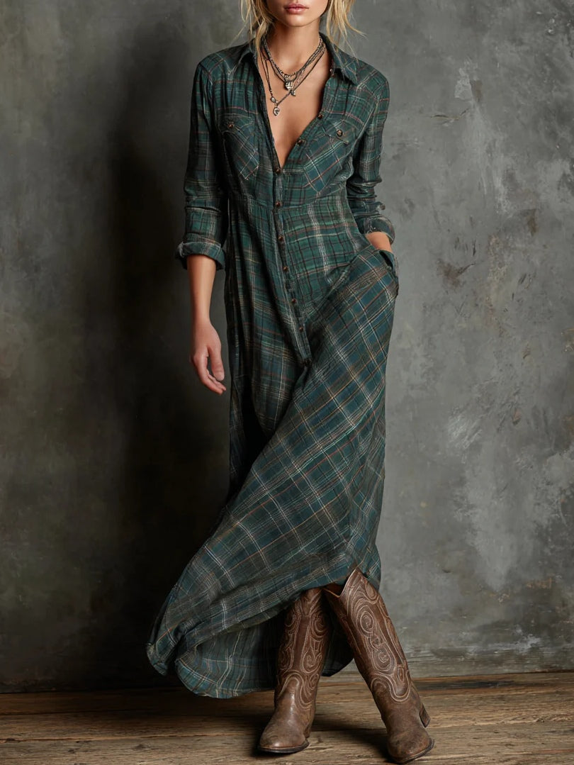Zuri - Elegantes Maxi-Hemdblusenkleid