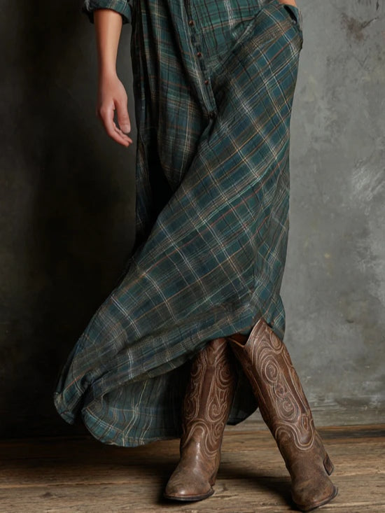 Zuri - Elegantes Maxi-Hemdblusenkleid