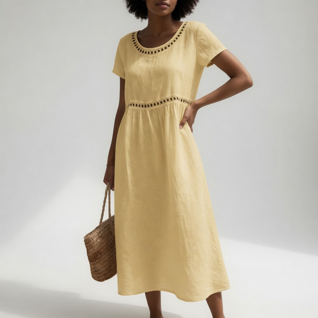 Ysoline - besticktes Midikleid in Soft-Touch-Qualität