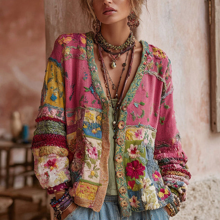 Galissa - Soft-Touch-Strickjacke mit V-Ausschnitt