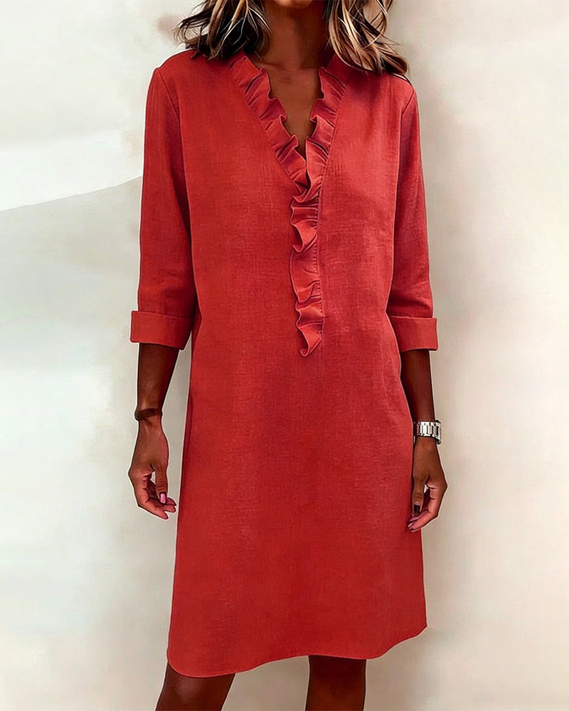 Dorelle - Luftiges Rüschen-Shirtkleid aus Leinen-Mix