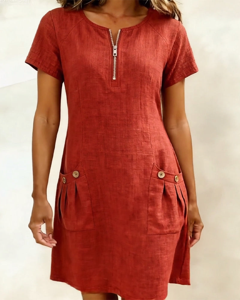 Ravelle - A-Linien-Kleid aus Leinen mit weicher Haptik