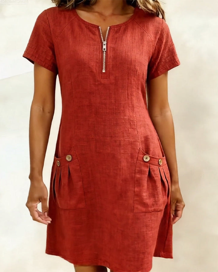 Dariae - A-Linien-Kleid aus Leinenmix