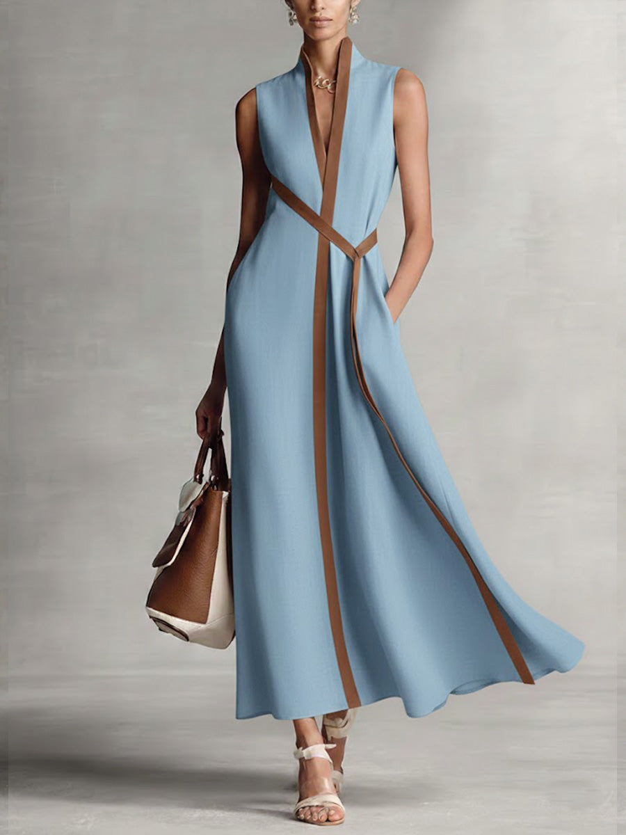 Rysella - Raffiniertes Wickel-Maxikleid aus Leinenmix