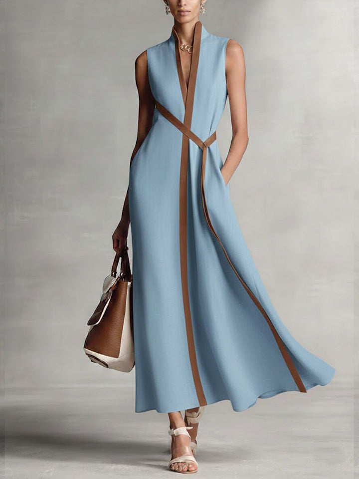 Rysella - Raffiniertes Wickel-Maxikleid aus Leinenmix