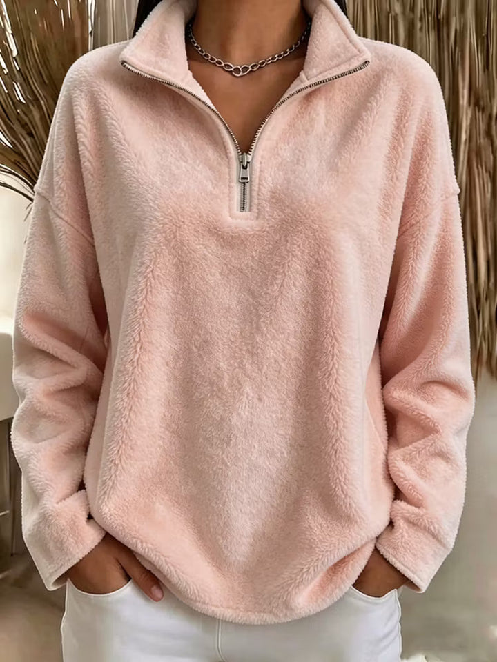 Tiana - Legeres Fleece-Sweatshirt mit Stehkragen