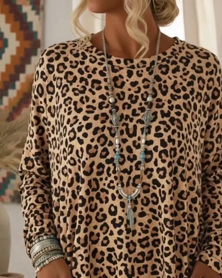 Calivelle - Weiches Langarmshirt mit Leopardenprint