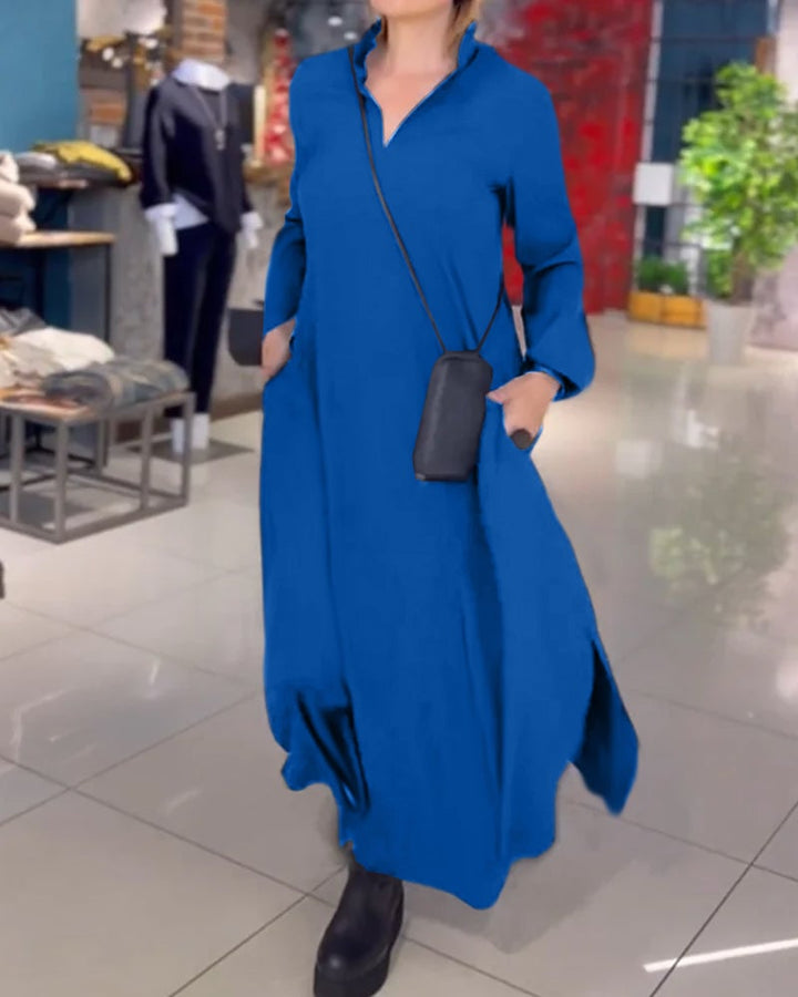 Kesslyn - Soft-Touch Shiftkleid in Maxi-Länge
