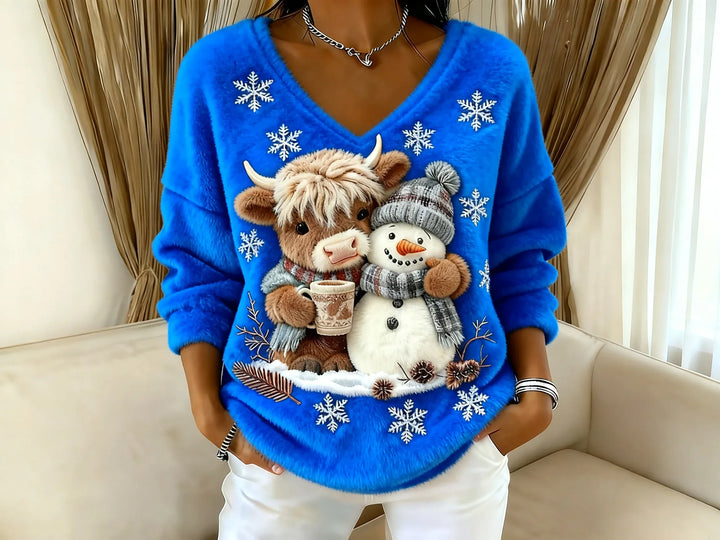 Zarielle - Soft-Touch V-Ausschnitt-Pullover