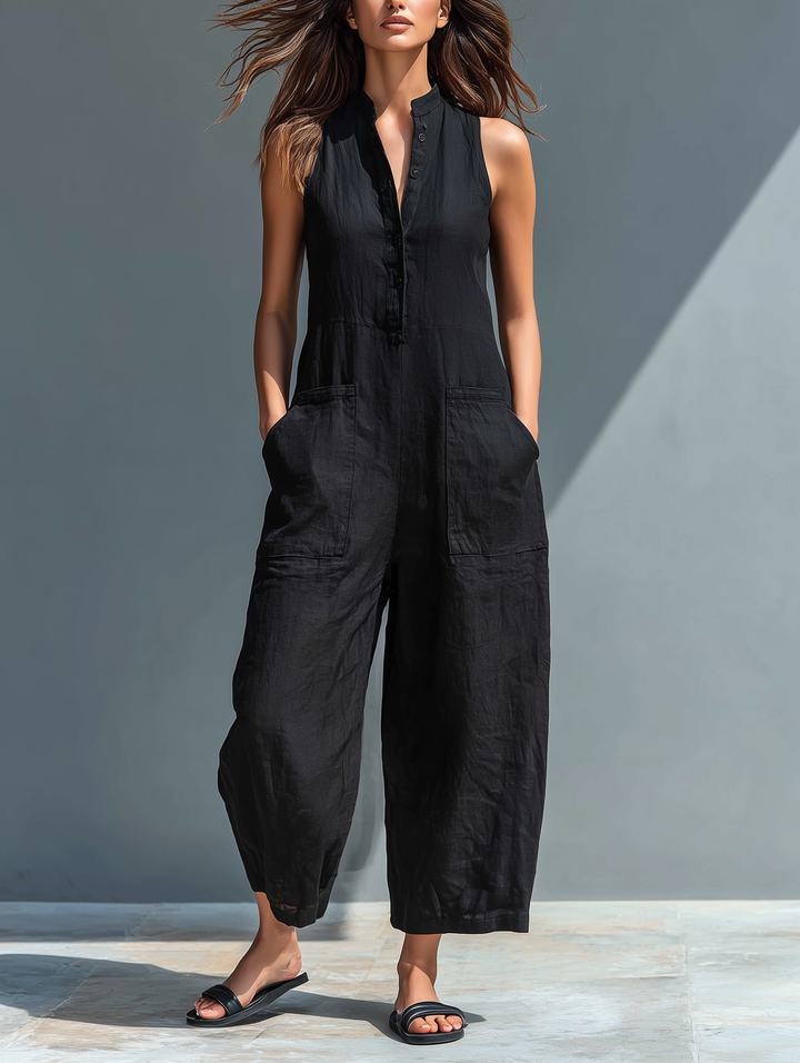 Zeria - Fließender Leinen-Jumpsuit