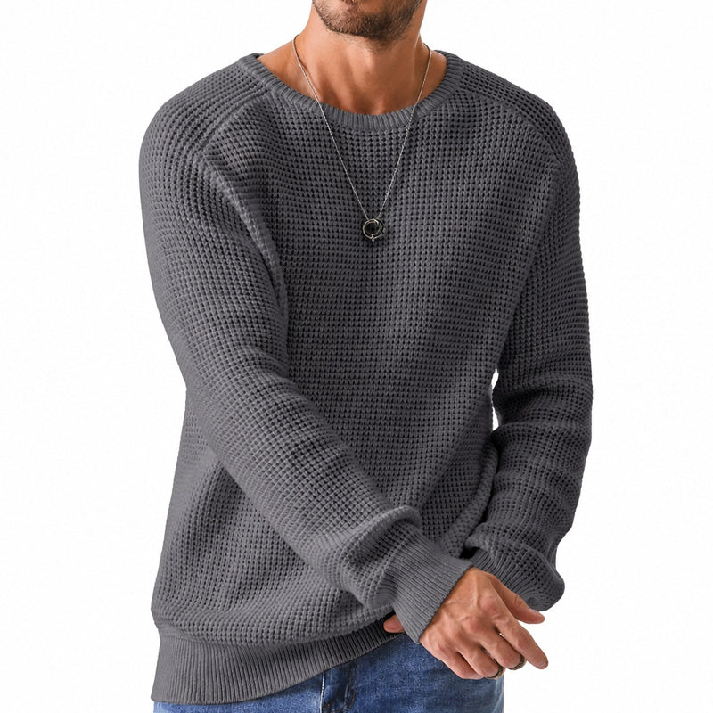 Isric - Strukturierter Strickpullover mit Rundhalsausschnitt