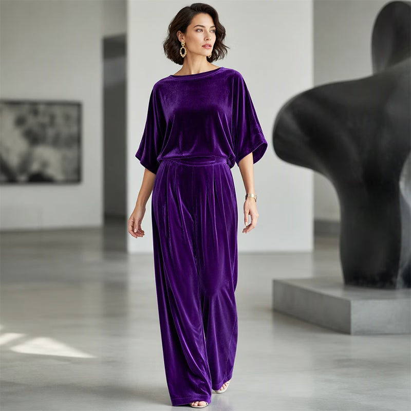 Ainhoa - Eleganter Samt-Jumpsuit mit weitem Bein
