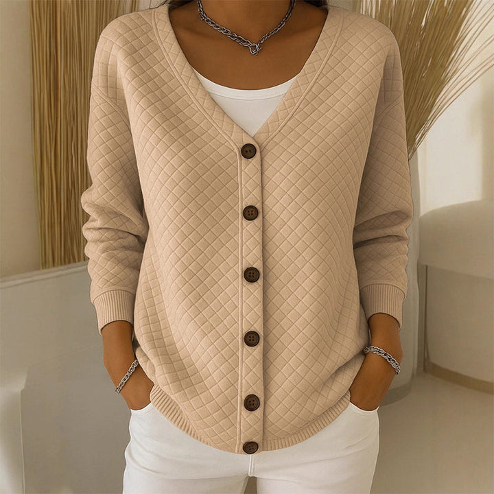 Delavie - Gepolsterter Strickcardigan mit Knopfleiste