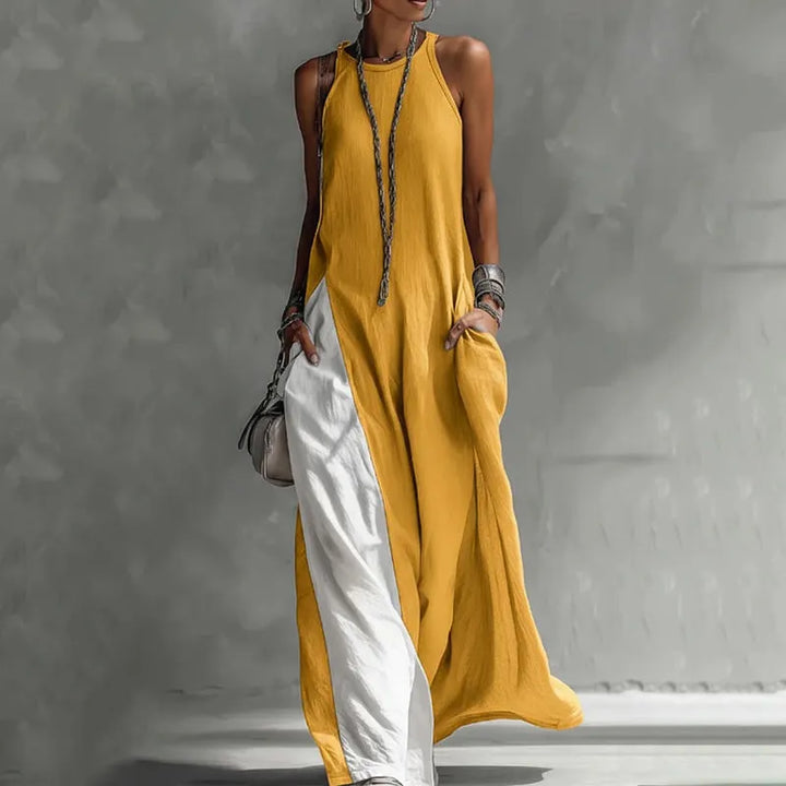 Zarella - Soft-Touch-Farbblock-Maxikleid