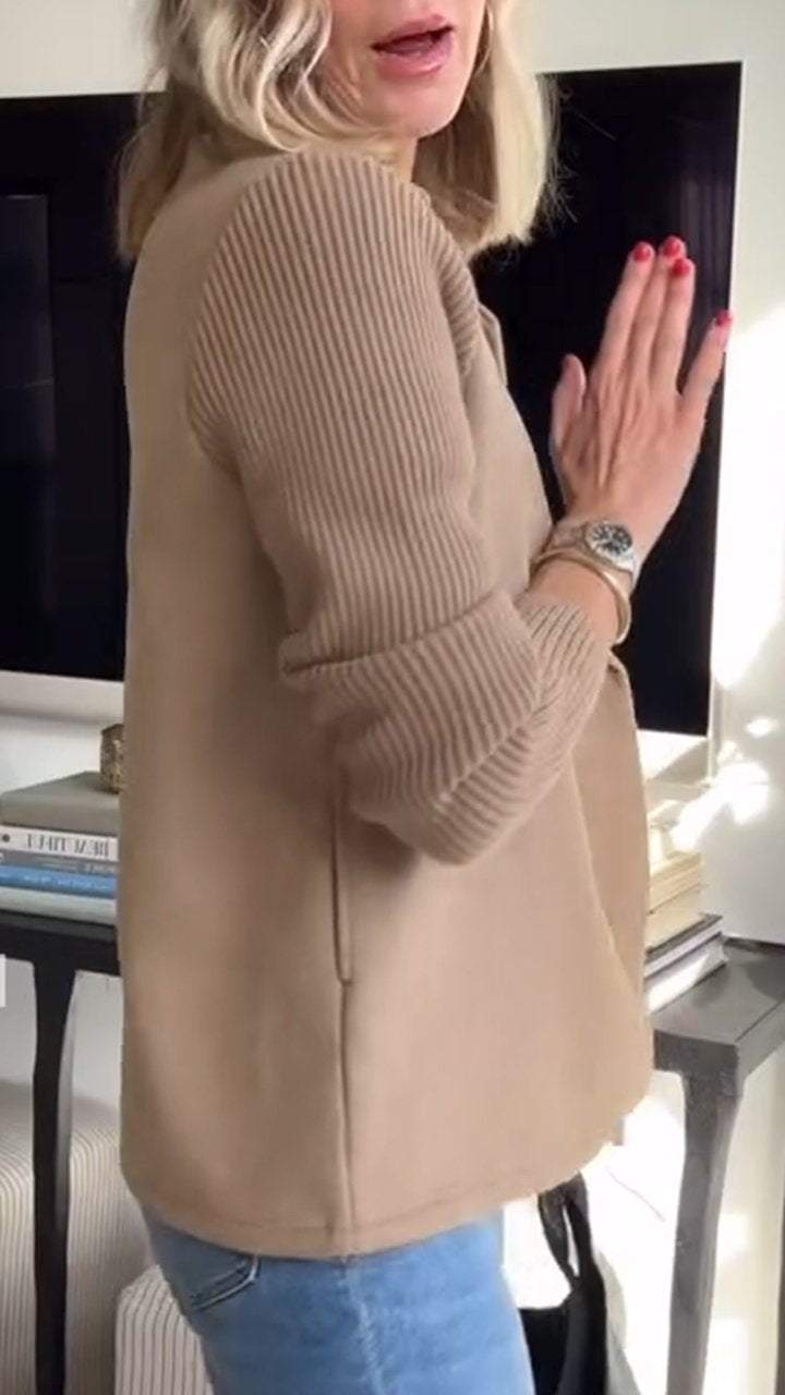 Ebba - Zweireihiger Blazer mit Strickärmeln
