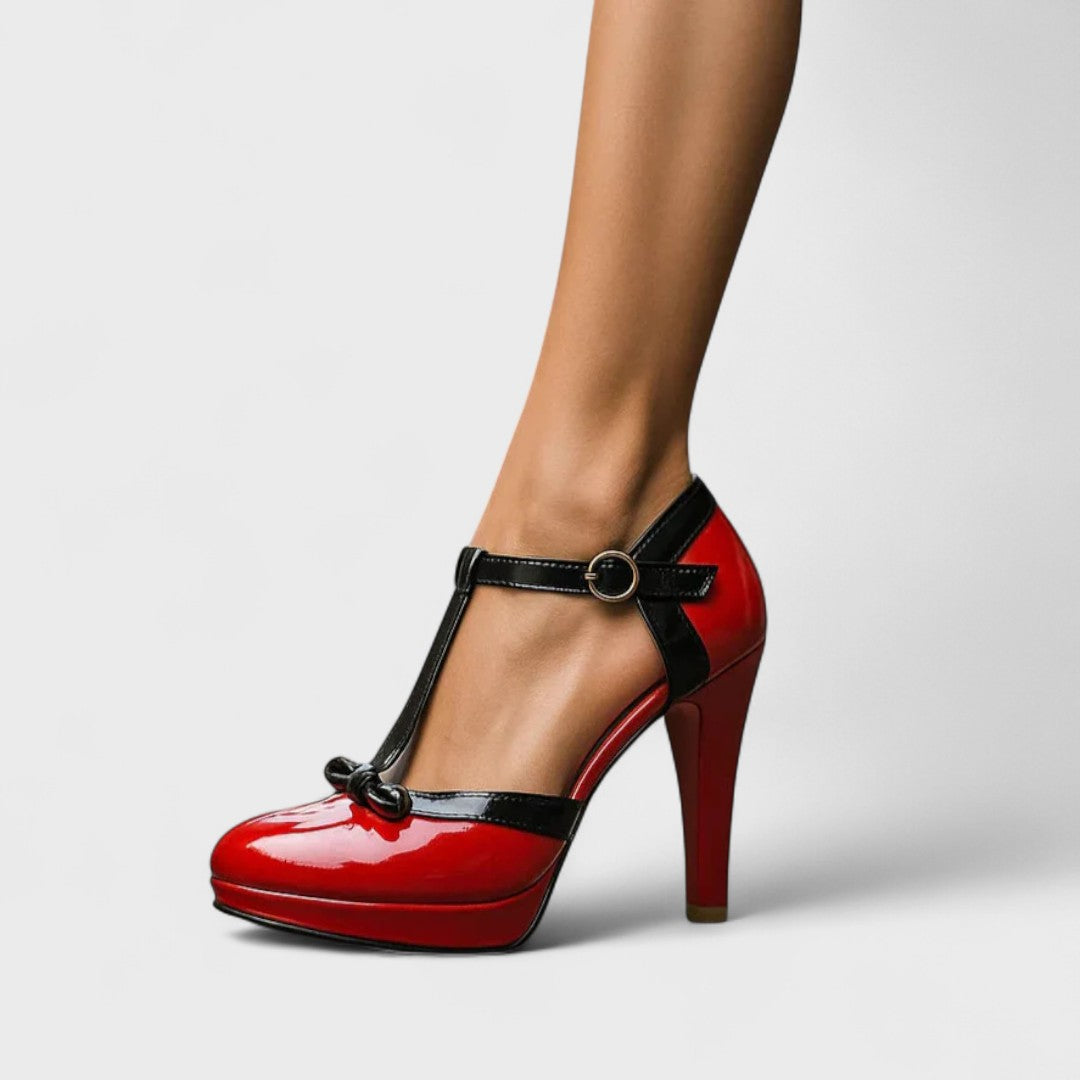 Velena - Plateau-High Heels mit T-Riemchen