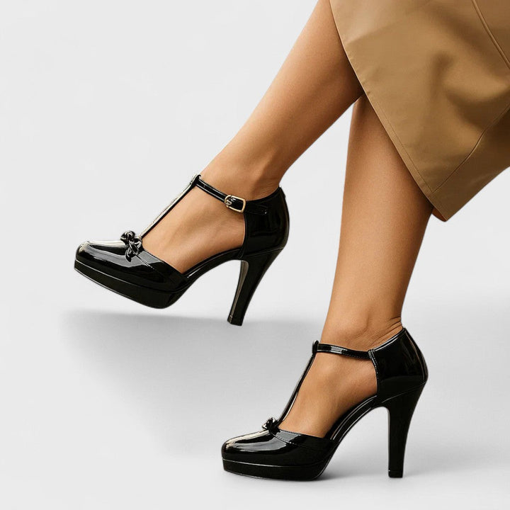 Velena - Plateau-High Heels mit T-Riemchen