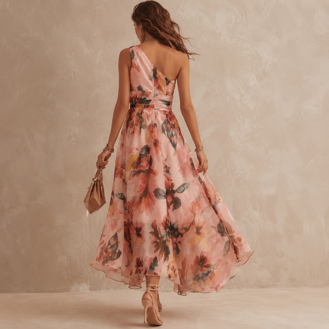 Alisa - Ätherisches One-Shoulder-Maxikleid mit Blumenmuster