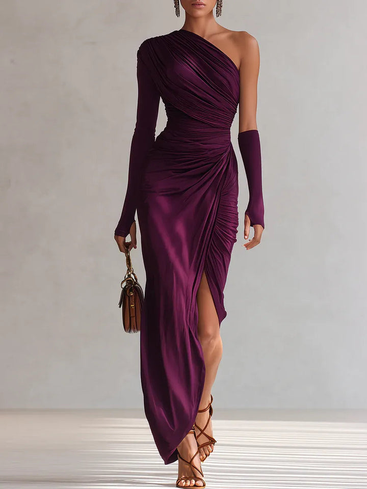 Viala - Weichgriffiges One-Shoulder-Maxikleid