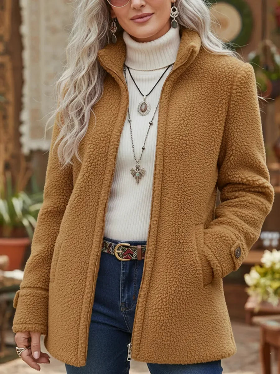 Eliza - Softtouch-Mantel mit hohem Kragen